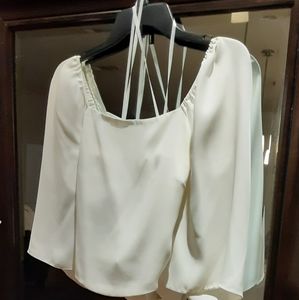 White flare long sleeve Antonio Melani top